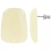 Pendientes trapecio de resina translúcida 28x22 mm - Marfil jaspeado x2