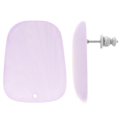 Pendientes trapecio de resina translúcida 28x22 mm - Glicina jaspeada x2