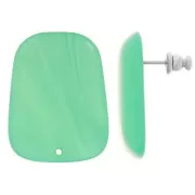 Pendientes trapecio de resina translúcida 28x22 mm - Verde Turquesa jaspeado x2