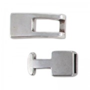 Cierre gancho para cordón plano 5 mm Chapado Plateado envejecido x1|raw }}