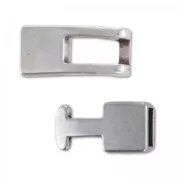 Cierre gancho para cordón plano 5 mm Chapado Plateado envejecido x1