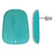 Pendientes trapecio de resina translúcida 28x22 mm - Mármol Azul Laguna x2