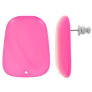 Pendientes trapecio de resina translúcida 28x22 mm - Rosa magenta jaspeado x2|raw }}