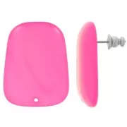 Pendientes trapecio de resina translúcida 28x22 mm - Rosa magenta jaspeado x2
