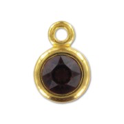 Colgante pasante soporte cabuchón PureCrystal 1028 1088 8 mm Dorado con oro fino x1