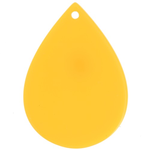 Colgante en forma de gota de 31 x 22 mm de acetato - Amarillo x1