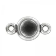 Entrepieza soporte cabuchon PureCrystal 1028 1088 8 mm Chapado Plateado envejecido x1