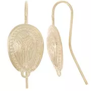 Ganchos ovalados 16x11 mm con anilla cerrada - Dorado con oro fino x2