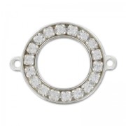 Separador strass redondo 2 anillas 15,5 mm Plata 925 x1|raw }}