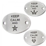 Separador keep calm 2 agujeros 29x20mm Chapado Plateado envejecido x1|raw }}