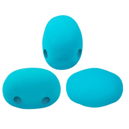 Cuentas de cristal Samos® by Puca® 7x5 mm La Divine Aqua Mat x10g