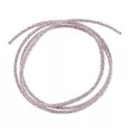 Violeta - Cordon métallisé Mokuba 2 mm - Violet fil argenté x1m Cordon métallisé Mokuba 2 mm - Violet fil argenté x1m