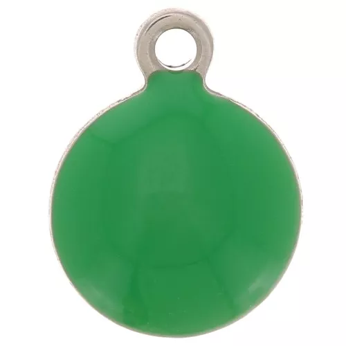 Dijes redondos de acero inoxidable 304 y resina epoxi de 8 mm - Verde x5