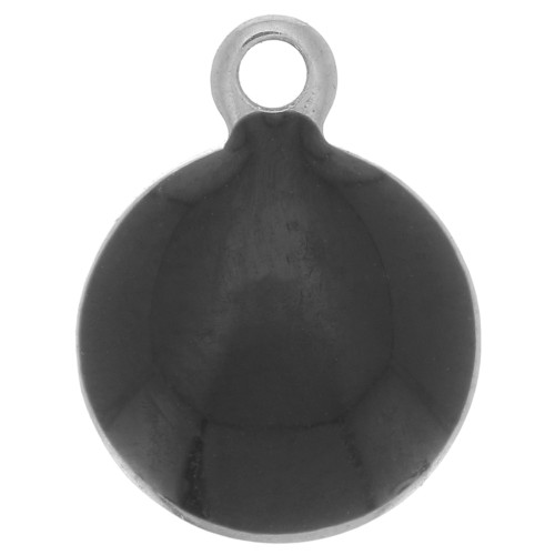 Dijes redondos de acero inoxidable 304 y resina epoxi de 8 mm - Negro x5