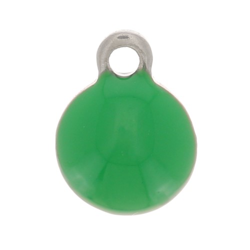 Dijes redondos de acero inoxidable 304 y resina epoxi de 4,5 mm - Verde x10