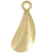 Dije con forma de concha de mejillón, 20 x 8 mm - Acero inoxidable 304 Dorado x 1
