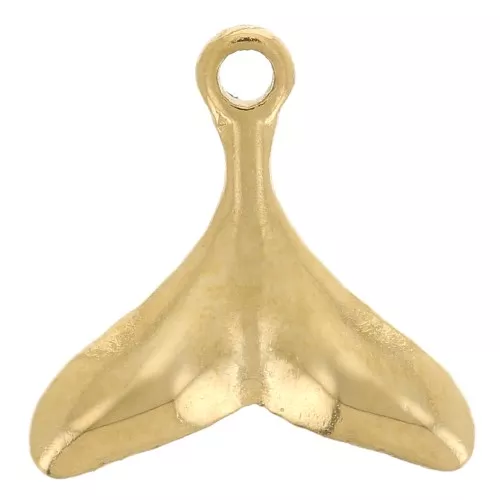 Colgante cola de pez 11x11 mm - Acero inoxidable 304L Dorado x1