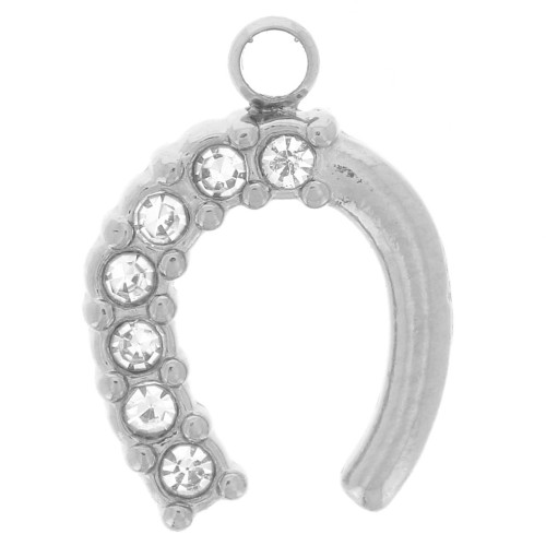 Dije de herradura 11x8 mm - óxido de circonio - acero inoxidable 304L x1