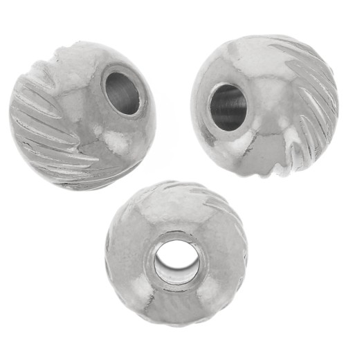 Cuentas redondas aplanadas de 5 mm - acero inoxidable 304 x5