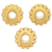 Cuentas redondas con bolitas 5 mm - Acero inoxidable 304L Dorado x5