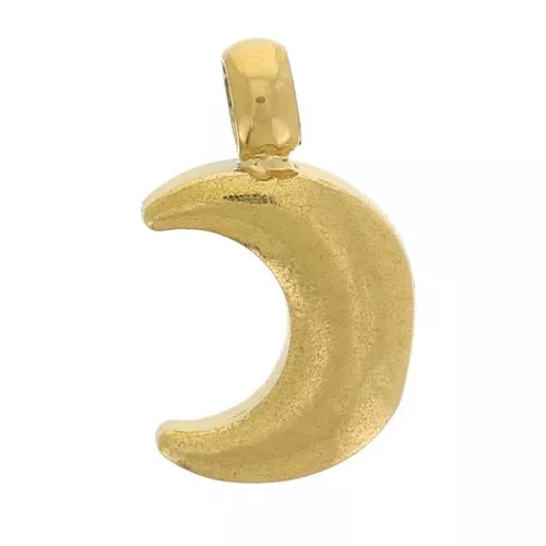 Colgante de luna de 7x4 mm - acero inoxidable dorado 304L x1