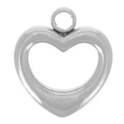 Colgante corazón calado 8x7,5 mm - acero inoxidable 304L x1