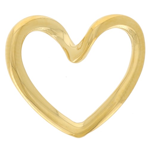 Colgante corazón calado 15x17 mm - Acero inoxidable 304L Dorado x1