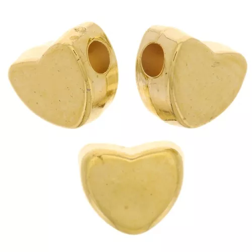Cuentas corazón 5,5x6 mm en CCB acrílico metalizado - Dorado x20