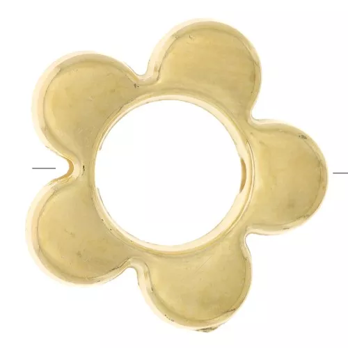 Acrílico Metálico 15mm Cuentas Flor CCB - Dorado x4