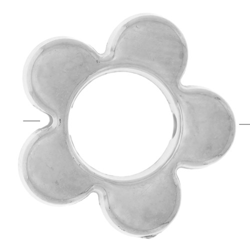 Cuentas flores 15mm Flor CCB- Plateado x4