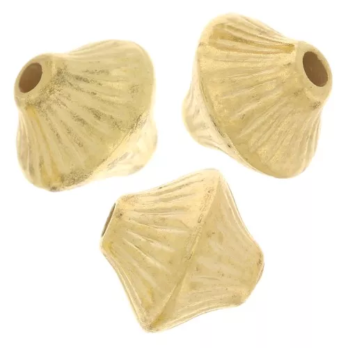 Cuentas tupis 6x7mm acrílico metalizado CCB - Dorado x10