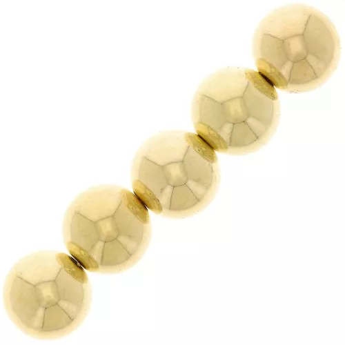 Cuentas redondas de acrílico metalizado de 12 mm CCB - Dorado x8