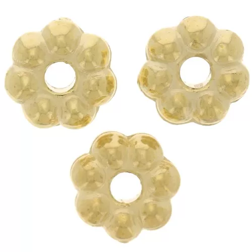 Cuentas arandela flor 6 mm en acrílico CCB metalizado - Dorado x50