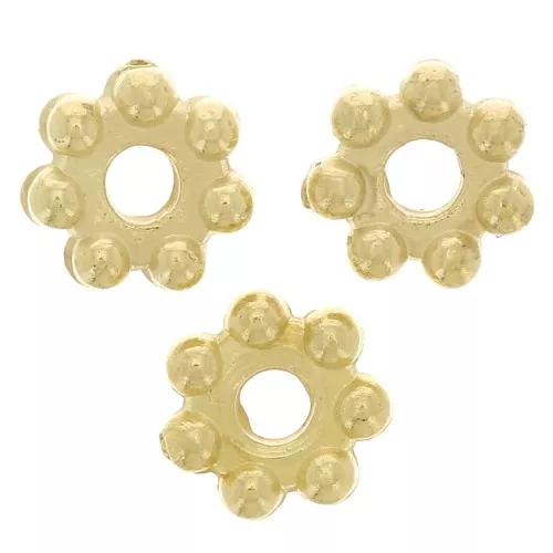 Cuentas redondas CCB Metallic Acrylic Flower 4mm - Dorado x100