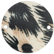 Entrepieza redondo 20 mm - Negro leopardo - Marrón x1