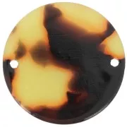 Entrepieza - Intercalaire rond 20 mm en acétate - Ecaille de tortue - Marron - Noir x1 Intercalaire rond 20 mm en acétate - Ecaille de tortue - Marron - Noir x1
