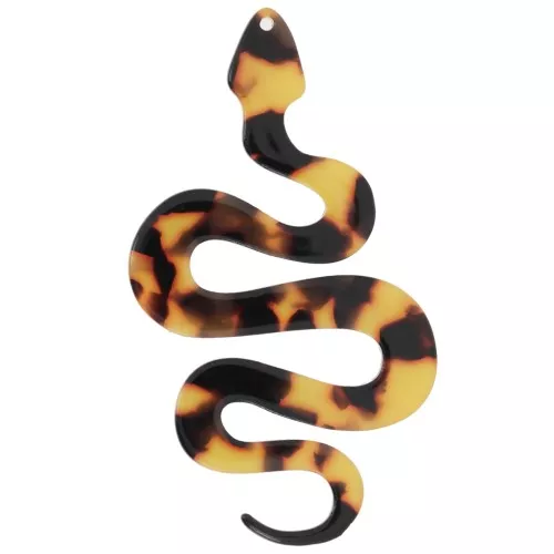 Colgante Serpiente 67x38 mm Acetato - Carey - Marrón - Negro x1