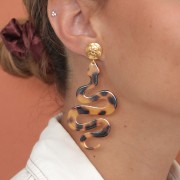 Colgante Serpiente 67x38 mm Acetato - Carey - Marrón - Negro x1