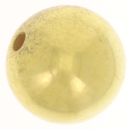 Cuenta Redonda 16 mm Acrílico Metálico CCB - Dorado x1