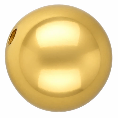 Cuenta Redonda 16 mm Acrílico Metálico CCB - Dorado x1