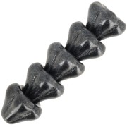 Cuentas flor de vidrio 8x10 mm - Jet Hematite x10|raw }}