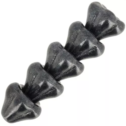 Cuentas flor de vidrio 8x10 mm - Jet Hematite x10
