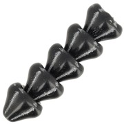 Cuentas flor de vidrio 8x10 mm - Jet Silver x10