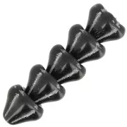 Cuentas flor de vidrio 8x10 mm - Jet Silver x10