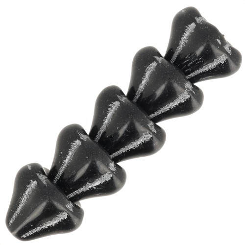 Cuentas flor de vidrio 8x10 mm - Jet Silver x10