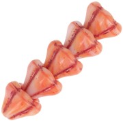 Cuentas flor de vidrio 8x10 mm - Corail Red x10|raw }}