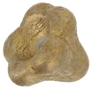 Cuenta de vidrio flor campana 11x13 mm - Brown Gold Pearl x1