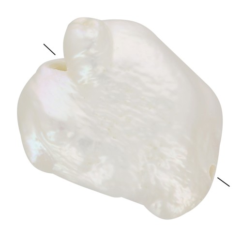Perla barroca de agua dulce Keshi irregular - 10 a 14 mm - Grado AAA - Blanca x1