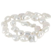 Perla barroca de agua dulce Keshi irregular - 10 a 14 mm - Grado AAA - Blanca x1