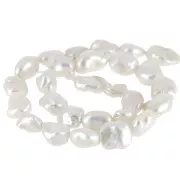 Perla barroca de agua dulce Keshi irregular - 10 a 14 mm - Grado AAA - Blanca x1